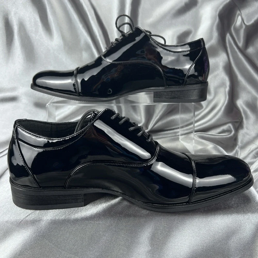 Stacy Adams Mens 9 Wide Gala Tuxedo Shoes Black Patent Leather 24998-004 Wedding
